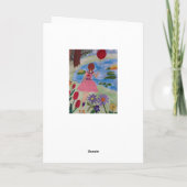 Fille Avec Balloon Rouge Carte Anniversaire (Dos)