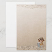 Fille avec bébé canards Papeterie (Devant / Derrière)