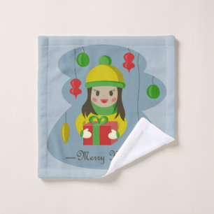 Fille avec boîte cadeau de Noël