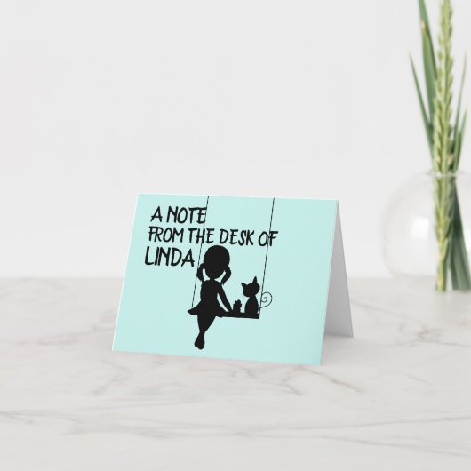 FILLE AVEC CARTES DE NOTE PERSONNALISÉES CAT (Devant)