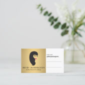 Fille avec cils sur Faux Gold Carte de rendez-vous (Debout devant)