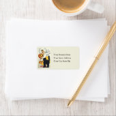 Fille avec Citrouille et Étiquette de adresse de c (En situation)