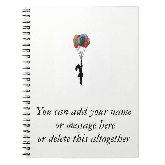 Fille avec des ballons bloc - notes, carnet (Devant)
