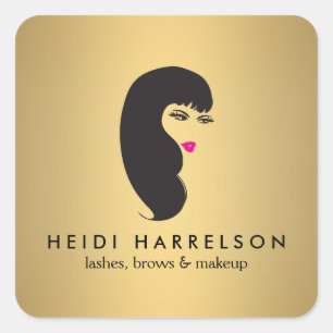 Fille avec des cils sur Stickers Or Faux