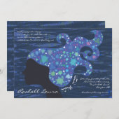 Fille avec des étoiles dans son invitation de bat (Devant / Derrière)