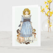 Fille Avec Deux Poupées, Carte De Voeux (Fleur jaune)
