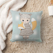 Fille avec Fox Baby Coussin (Couverture)