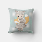 Fille avec Fox Baby Coussin (Recto)