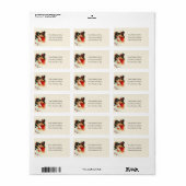 Fille avec Kitten noir Étiquette de adresse Vintag (Feuille entière)