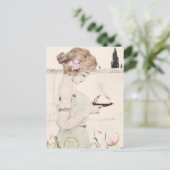 Fille avec Lampe Art Nouveau Carte Postale (Debout devant)