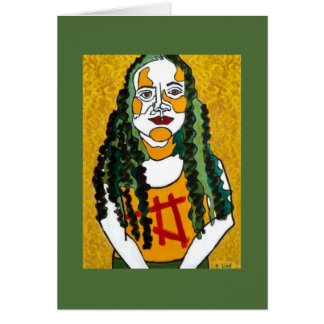 Fille avec les cheveux verts