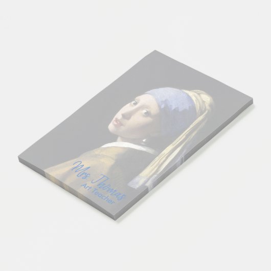 Fille avec les notes de post-it de boucle (Incliné)