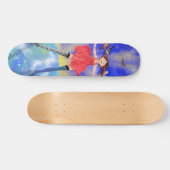 Fille avec les oiseaux Skateboard amis (Horz)