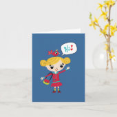 Fille avec l'oiseau juste parce que la carte de no (Fleur jaune)