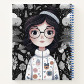 Fille avec lunettes Carnet spiral (Dos)