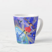 Fille avec oiseaux Latte Mug Printemps - Peinture (Angle droit)