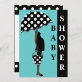 Fille avec parapluie Baby Shower Invitations (Devant / Derrière)