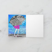 Fille avec parapluie dans la carte de voeux de plu (Intérieur)