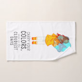Fille avec parapluie dans le vent Citation positiv (Serviette à main)