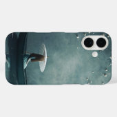 Fille avec parasol en bateau iPhone 16 Coque (Verso (horizontal))