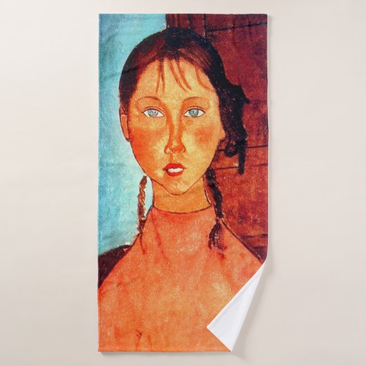 Fille avec Pigtails, Modigliani (Serviette de bain)