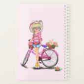 Fille avec planificateur de vélo rose (Dos)