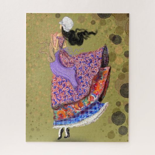 Fille avec robe colorée Puzzle (Vertical)