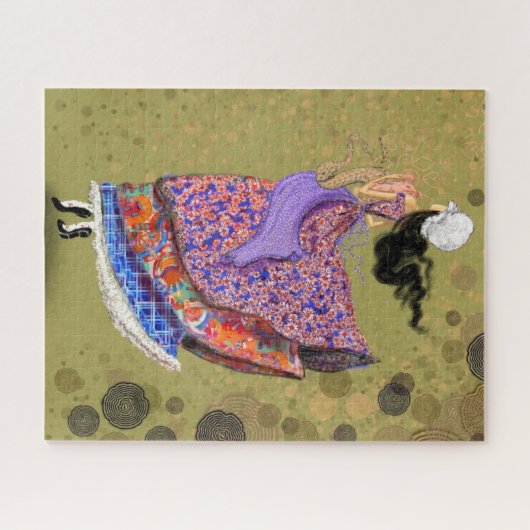 Fille avec robe colorée Puzzle (Horizontal)