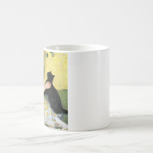 Fille avec un café en chat Mug (Centre)