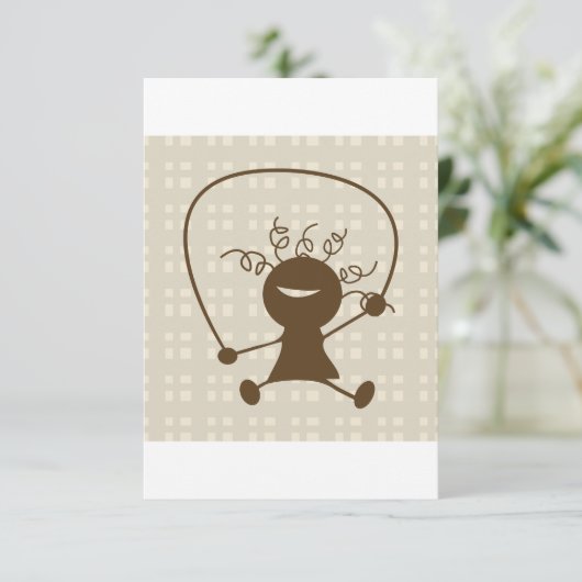 Fille Avec Une Corde De Sauts Invitations (Debout devant)