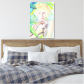 Fille avec une impression de toile de chat (Insitu(Chambre))