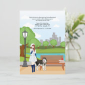 Fille avec une invitation de chien (Debout devant)