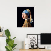 Fille avec une perle oreille par Vermeer - Poster (Bureau à domicile)