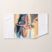 Fille avec voiture de sport (Serviette à main)