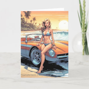 Fille avec voiture de sport