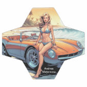 Fille avec voiture de sport (Plat)