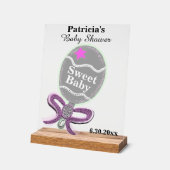 Fille Baby shower Argent Rose Rattle (Angle)