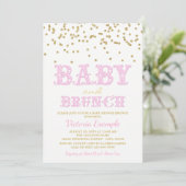 Fille Baby shower Brunch Bébé Douche Invitations (Debout devant)