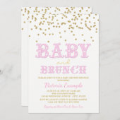 Fille Baby shower Brunch Bébé Douche Invitations (Devant / Derrière)