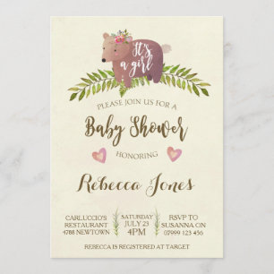 fille baby shower invitation bois c'est une fille