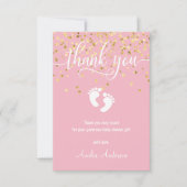 Fille Baby shower MERCI rose or | PHOTO (Devant)