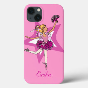 Fille ballerine rose blonde nom coque