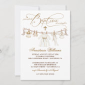 Fille Baptême Christening Boho Invitation (Devant)