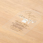 Fille Baptême Christening Élégante Invitation (Poser)