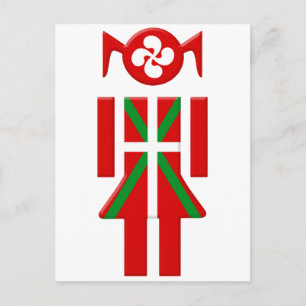 Fille Basque drapeau Euskadi Bayonne Briefkaart