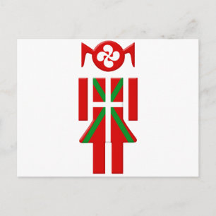 Fille Basque drapeau Euskadi Bayonne Briefkaart