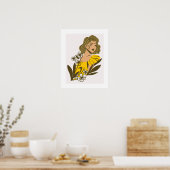 Fille Beau Art Affiche (Cuisine)