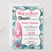 Fille bébé à bord Invitation Baby shower (Devant)