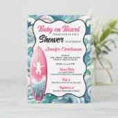 Fille bébé à bord Invitation Baby shower (Debout devant)