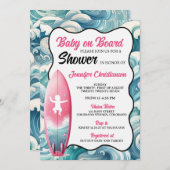 Fille bébé à bord Invitation Baby shower (Devant / Derrière)